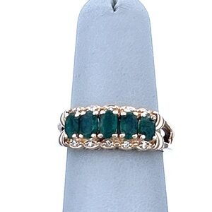 447068 14k yg emerald/jadite ring